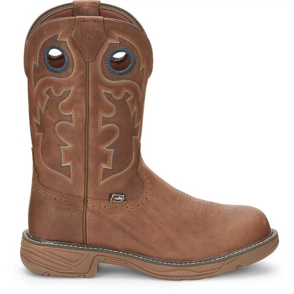 JUSTIN BOOTS ***11" RUSH ROUND TOE CT EH WP