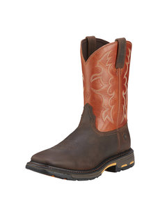 ARIAT MEN'S WORKHOG WIDE SQUARE TOE DARK EARTH