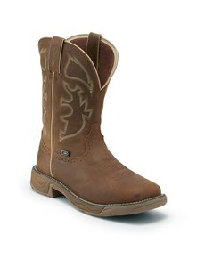JUSTIN BOOTS 11 STAMPEDE RUSH STEEL TOE EH WP