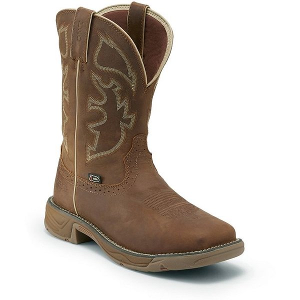 JUSTIN BOOTS 11 STAMPEDE RUSH STEEL TOE EH WP