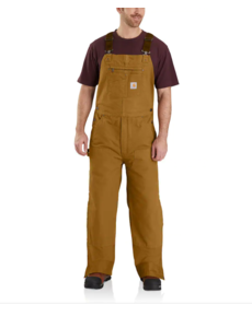 CARHARTT INC. LOOSE FIT WASHED DUCK INSULATED BIB OVERALL LVL3- BROWN