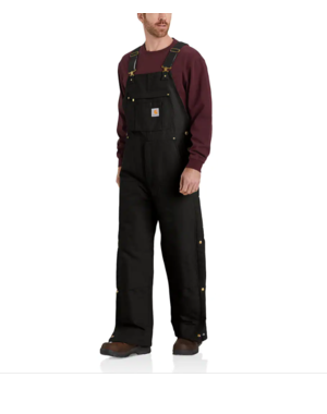 CARHARTT INC. LOOSE FIT FIRM DUCK INSULATED BIB OVERALL - BLACK