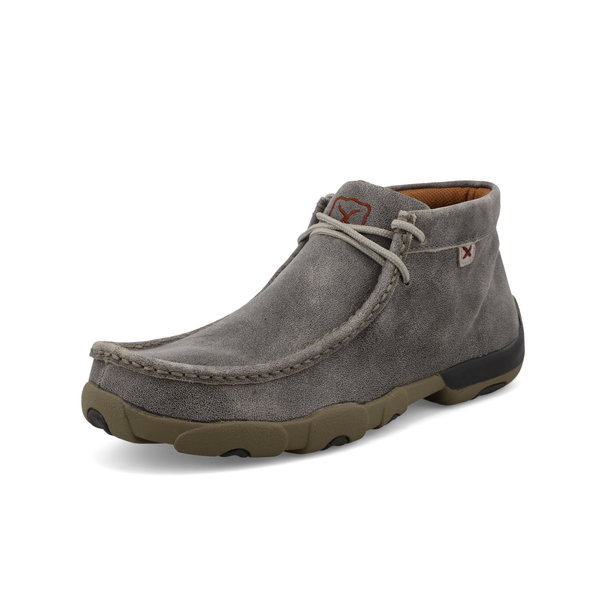 TWISTED X BOOTS MENS CHUKKA DRIVING MOC GREY LACE UP SHOE