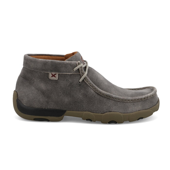 TWISTED X BOOTS MENS CHUKKA DRIVING MOC GREY LACE UP SHOE