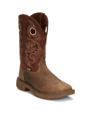 JUSTIN BOOTS RUSH 11" SQUARE TOE WP CT EH PEANUT TAN