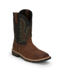 JUSTIN BOOTS 11" BOLT BLACK WATER BUFFALO