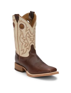 JUSTIN BOOTS 11" CADDO BR WESTERN BONE WHITE
