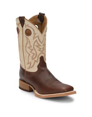 JUSTIN BOOTS 11" CADDO BR WESTERN BONE WHITE