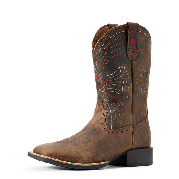 ARIAT SPORT WIDE SQUARE TOE - DISTRESSED BROWN