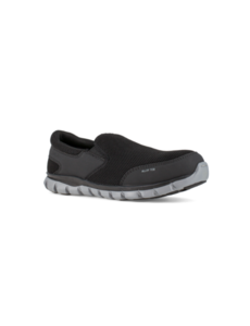 REEBOK WORK SUBLITE SLIP-ON  COMPOSITE-TOE EH BLACK