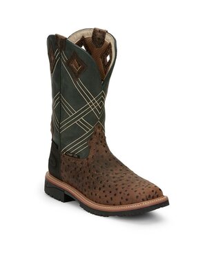 JUSTIN BOOTS 12" DALHART CT WP EH HUNTER GREEN COWHIDE