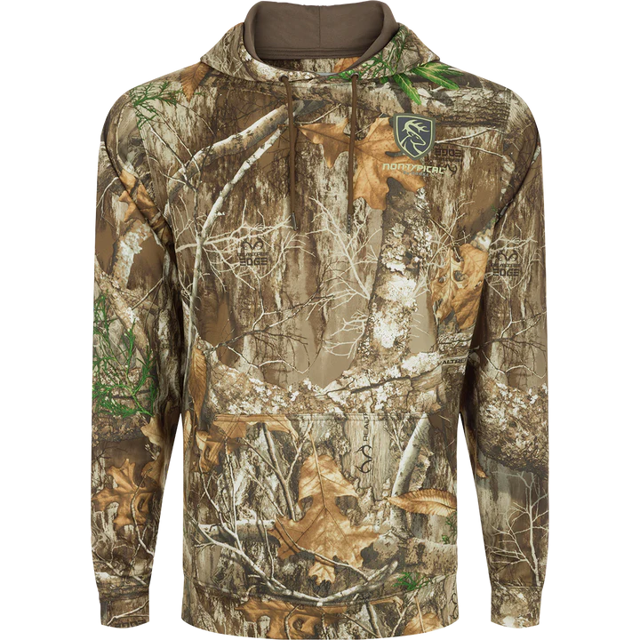 Realtree Men's Hunting Camo Performance Long Sleeve Hooded Shirts, Outdoor  Comfort Hoodies Tee for Men (X-Large, EDGE Camo