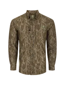 DRAKE WATERFOWL MST MICROFLEECE SOFTSHELL SHIRT - MOSSY OAK BOTTOMLAND