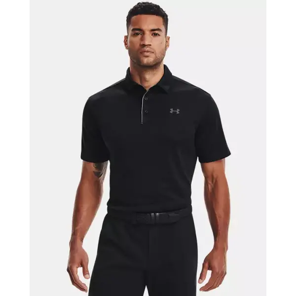 UNDER ARMOUR TECH™ POLO - BLACK/GRAPHITE