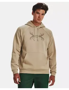 UNDER ARMOUR RIVAL FLEECE ANTLER HOODIE - KHAKI