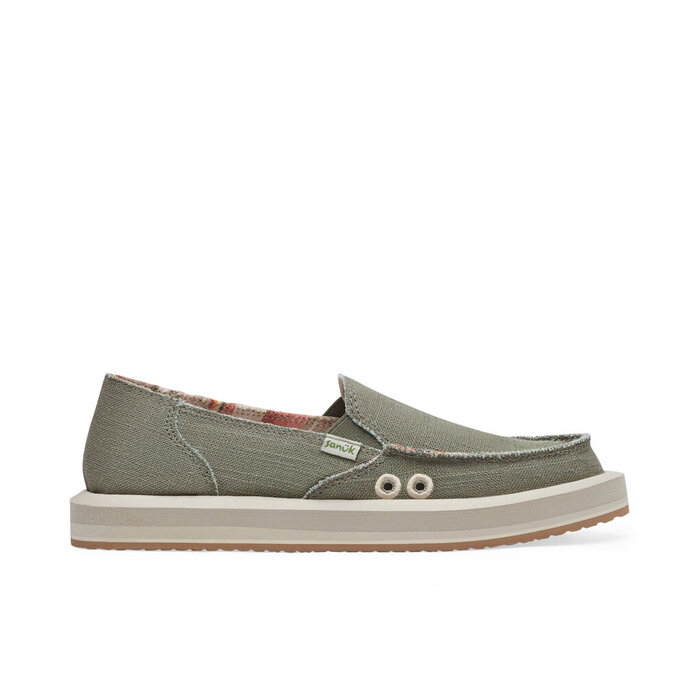 SANUK USA WOMEN'S  DONNA ST HEMP - SMOKEY OLVE