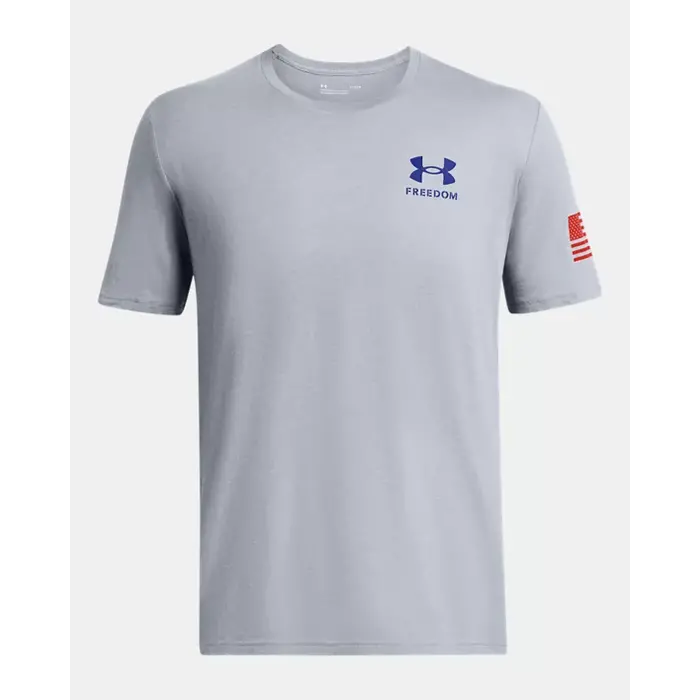 UNDER ARMOUR MEN'S UA FREEDOM FLAG T-SHIRT HEATHER/RED/ROYAL