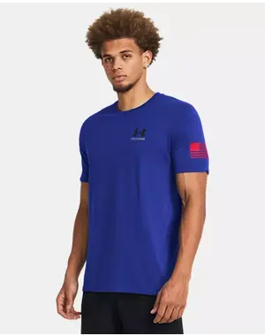 UNDER ARMOUR MEN'S UA FREEDOM BANNER T-SHIRT ROYAL/RED