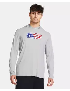UNDER ARMOUR MEN'S UA FISH PRO CHILL FREEDOM HOODIE GRAY