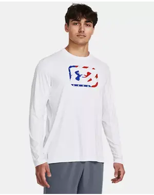UNDER ARMOUR MEN'S UA FISH FREEDOM HOOK LONG SLEEVE WHITE/ROYAL/RED