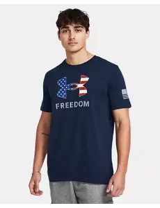 UNDER ARMOUR MEN'S UA FREEDOM LOGO T-SHIRT ACADEMY/STEEL