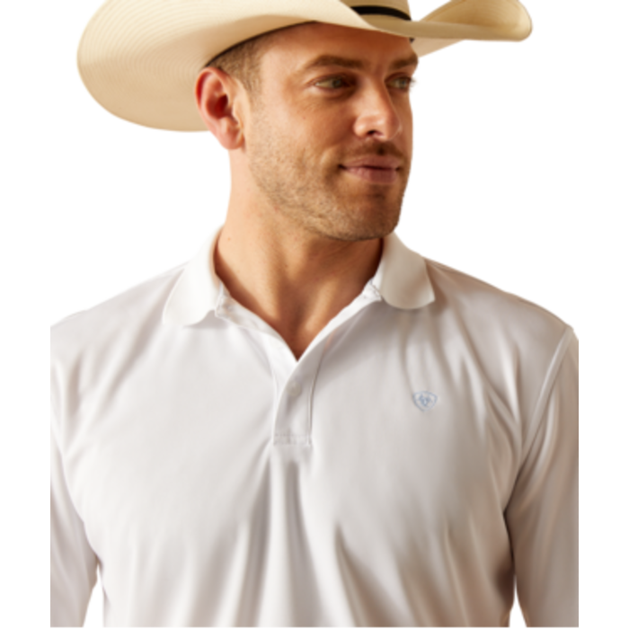 ARIAT MEN'S TEK POLO WHITE