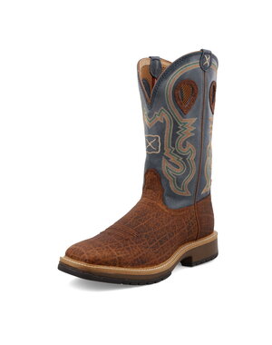 TWISTED X BOOTS 12" HORSEMAN - DISTRESSED SADDLE & PEACOCK