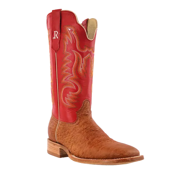 R. WATSON BOOTS COGNAC SMOOTH OSTRICH EXOTIC WESTERN BOOTS
