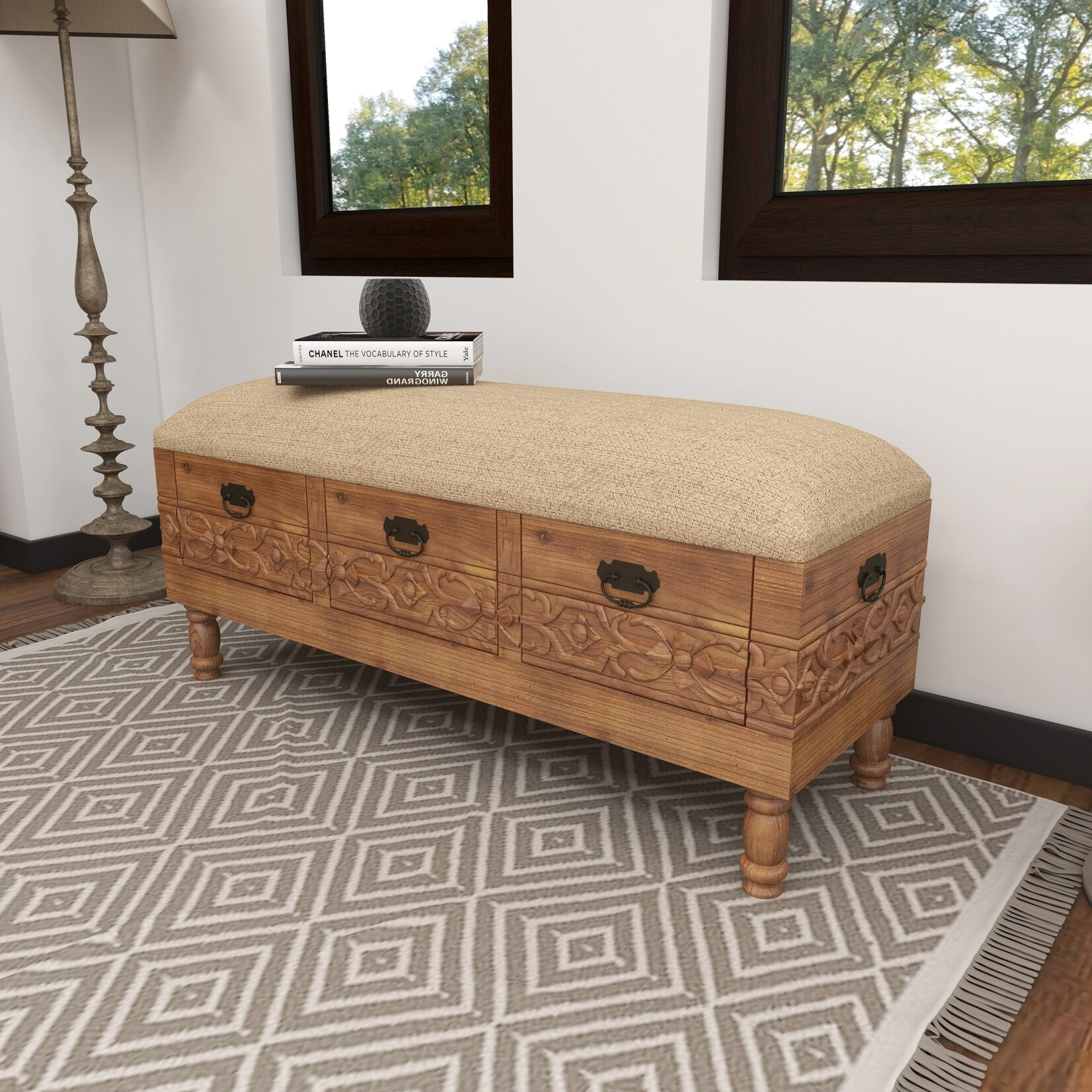 Uma Bench w/drawers 42934