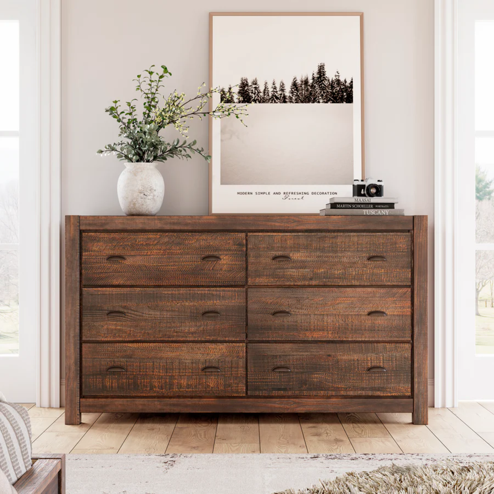 GrainWood Montauk 6 drawer Dresser Rustic Walnut