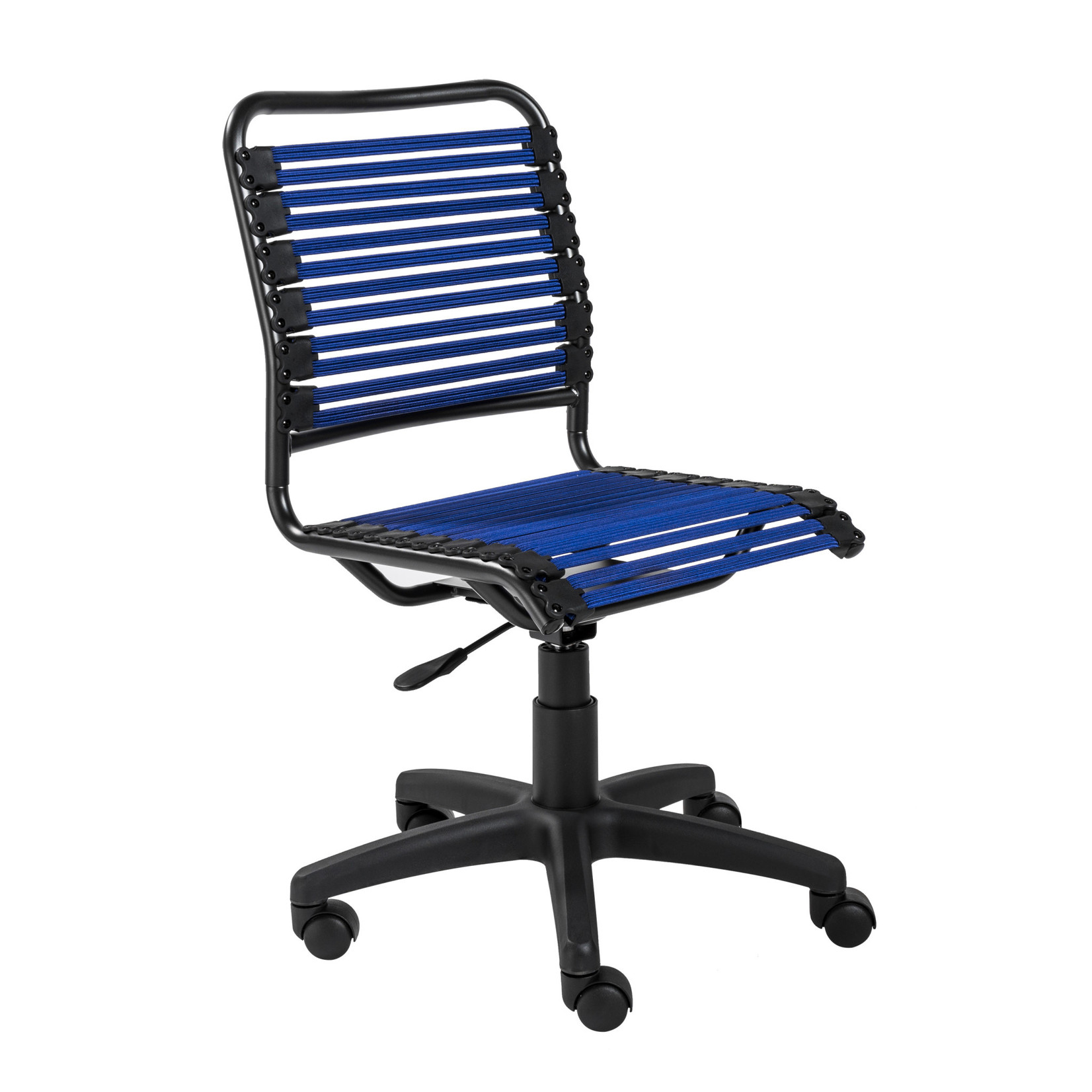 EuroStyle Allison Bungie Flat Low Back Blue Office Chair