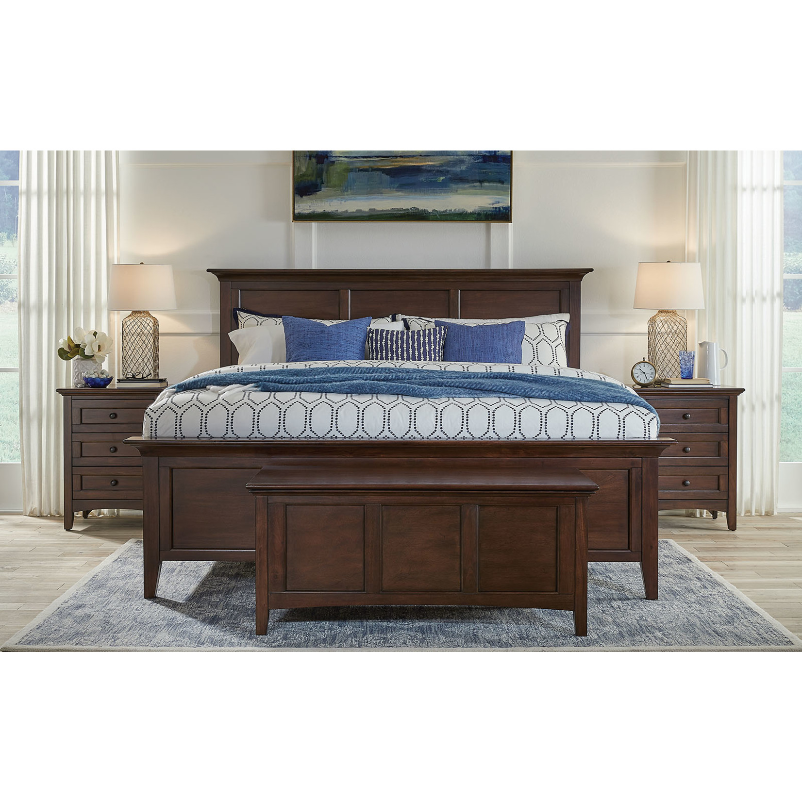 A-America Westlake Cherry Brown Queen Panel Bed (N4H/FW)