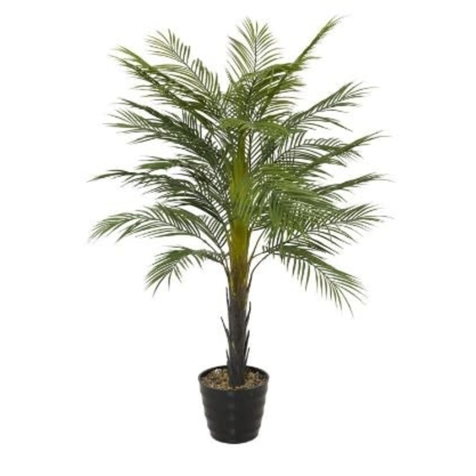 Uma GREEN PLASTIC CONTEMPORARY ARECA PALM ARTIFICIAL TREE, 32" X 32" X 43"