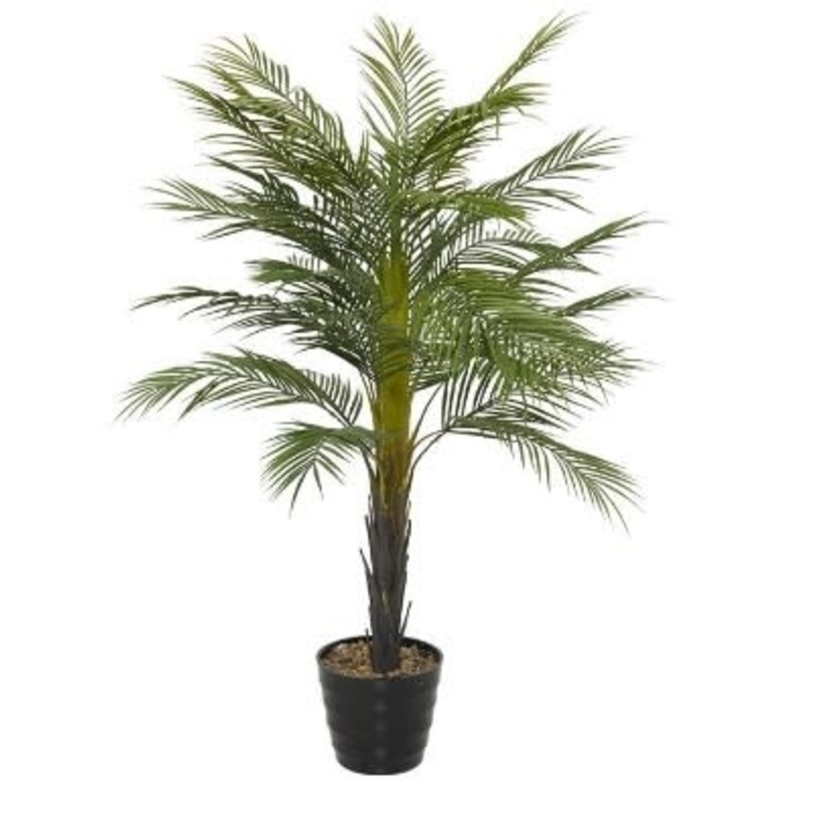 Uma GREEN PLASTIC CONTEMPORARY ARECA PALM ARTIFICIAL TREE, 32" X 32" X 43"