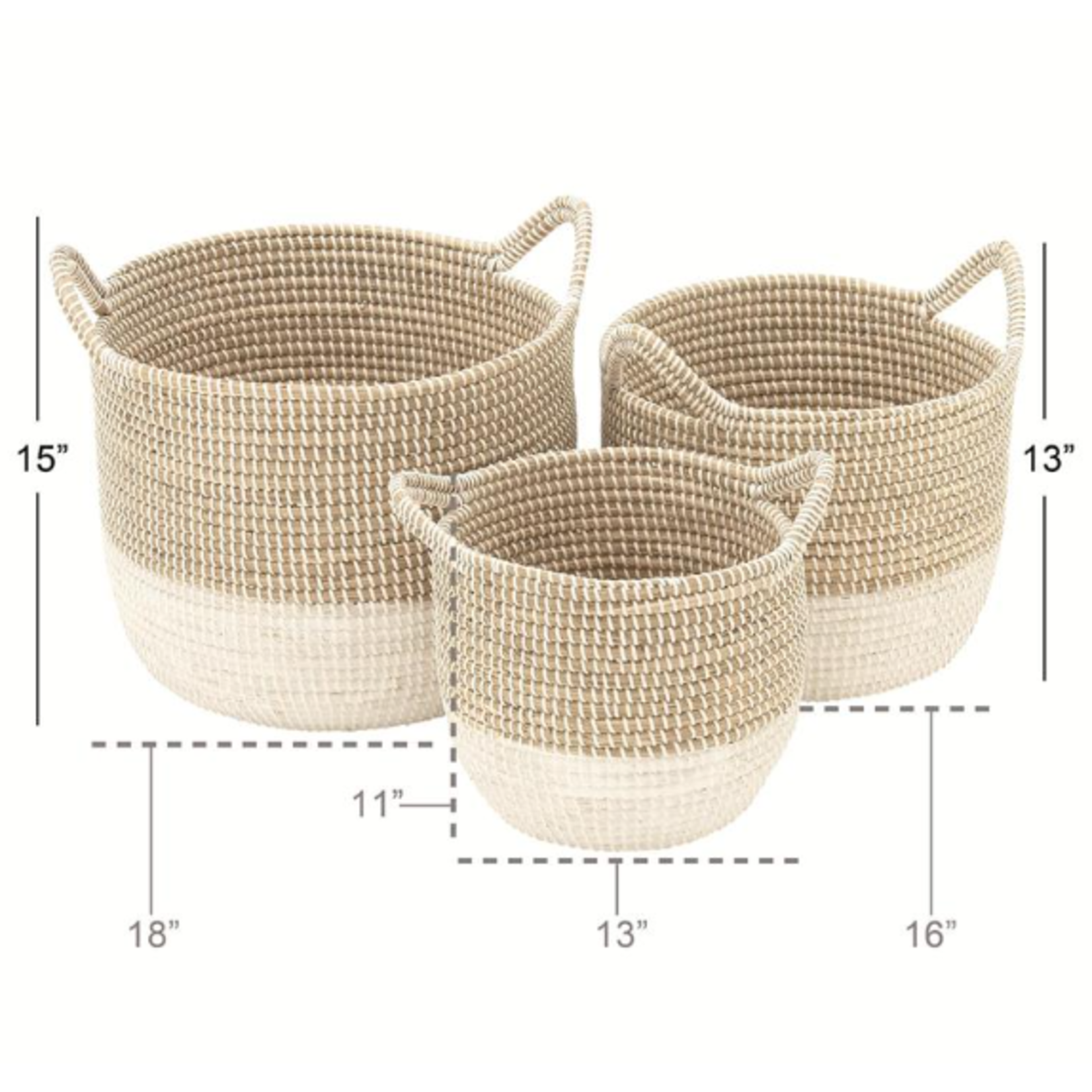 Uma Seagrass Baskets s/3