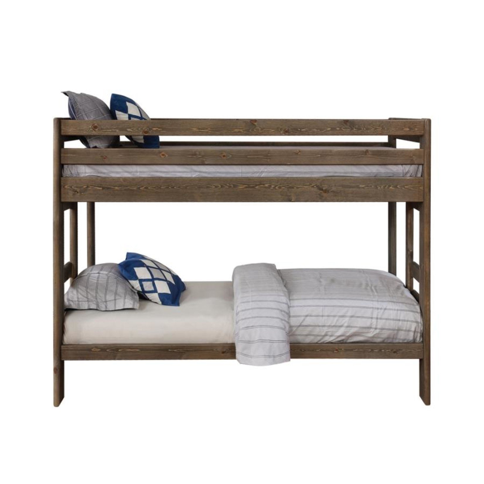 Wrangle Hill Twin over Twin Bunk Bed Gun Smoke - Furniture Walk