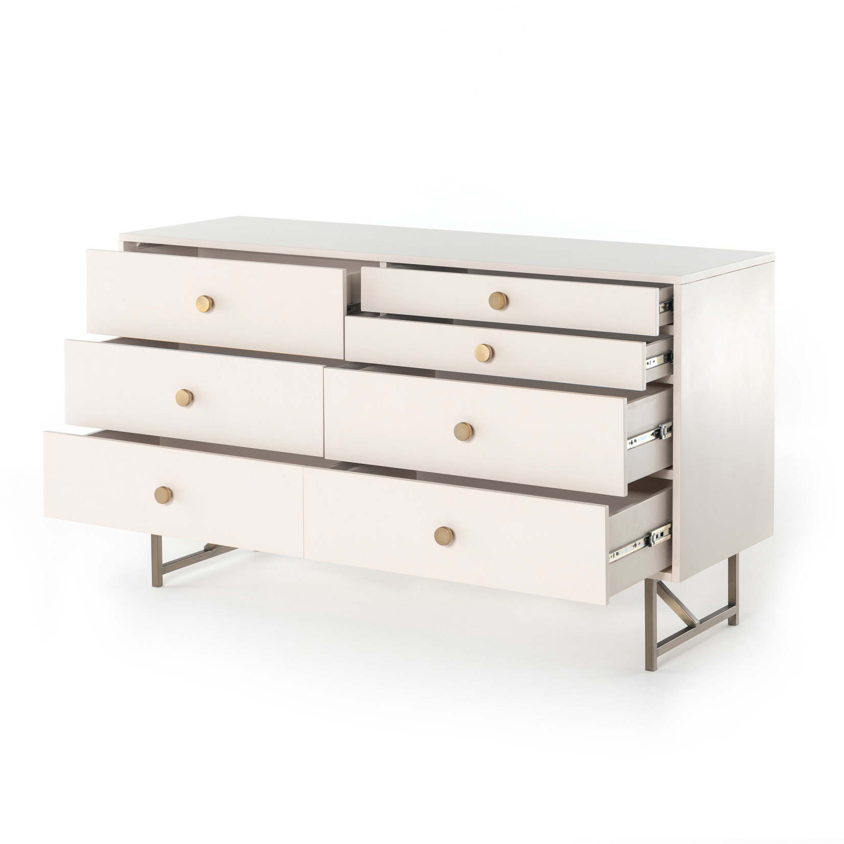 Four Hands Van 7 Drawer Dresser Matte Alabaster