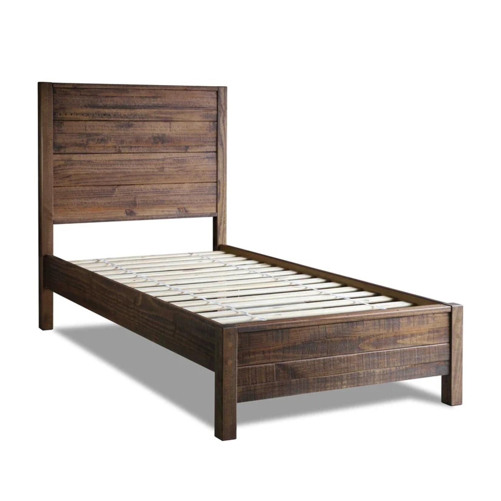 GrainWood Montauk Twin Panel Bed / Rustic Walnut (L1H)