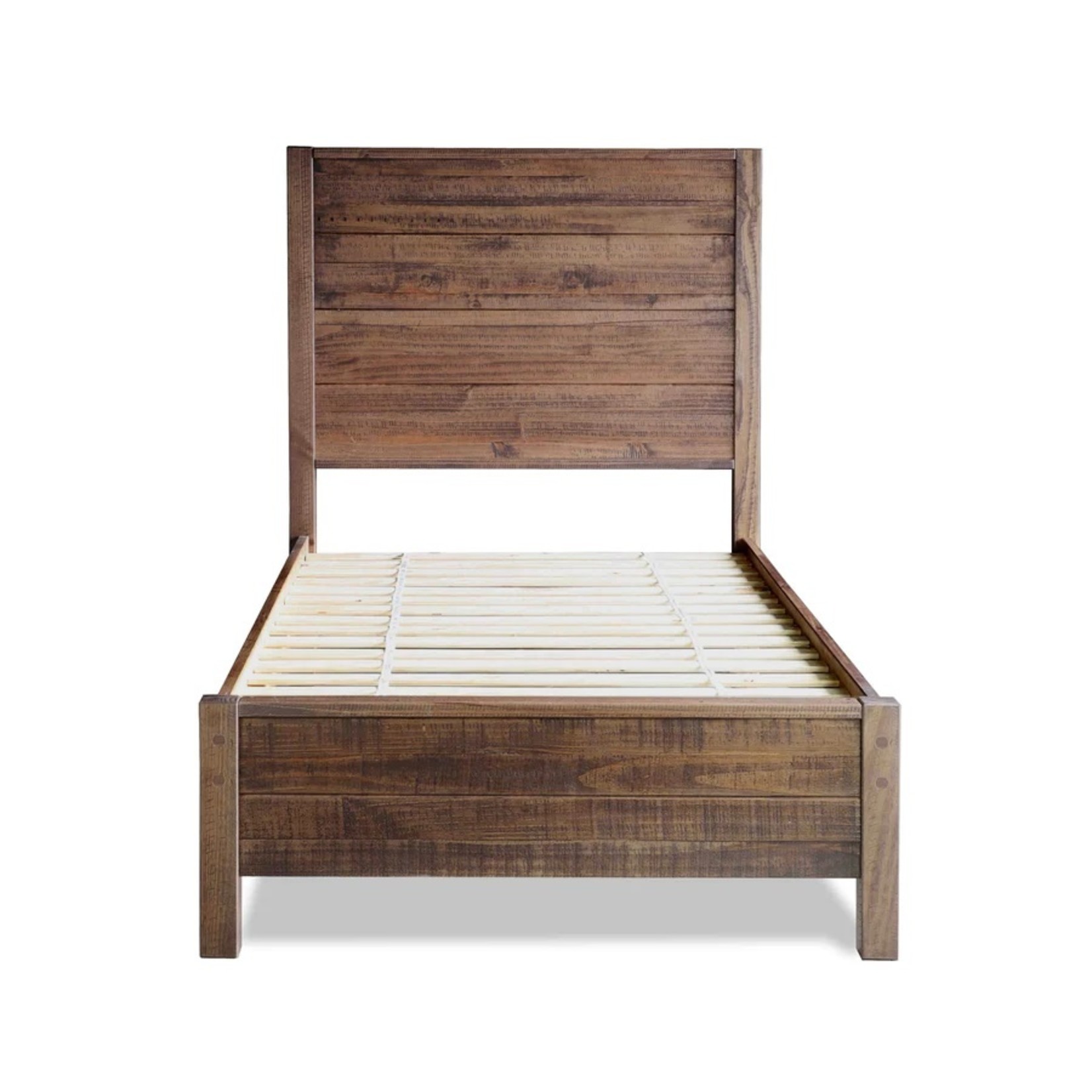 GrainWood Montauk Twin Panel Bed / Rustic Walnut (L1H)