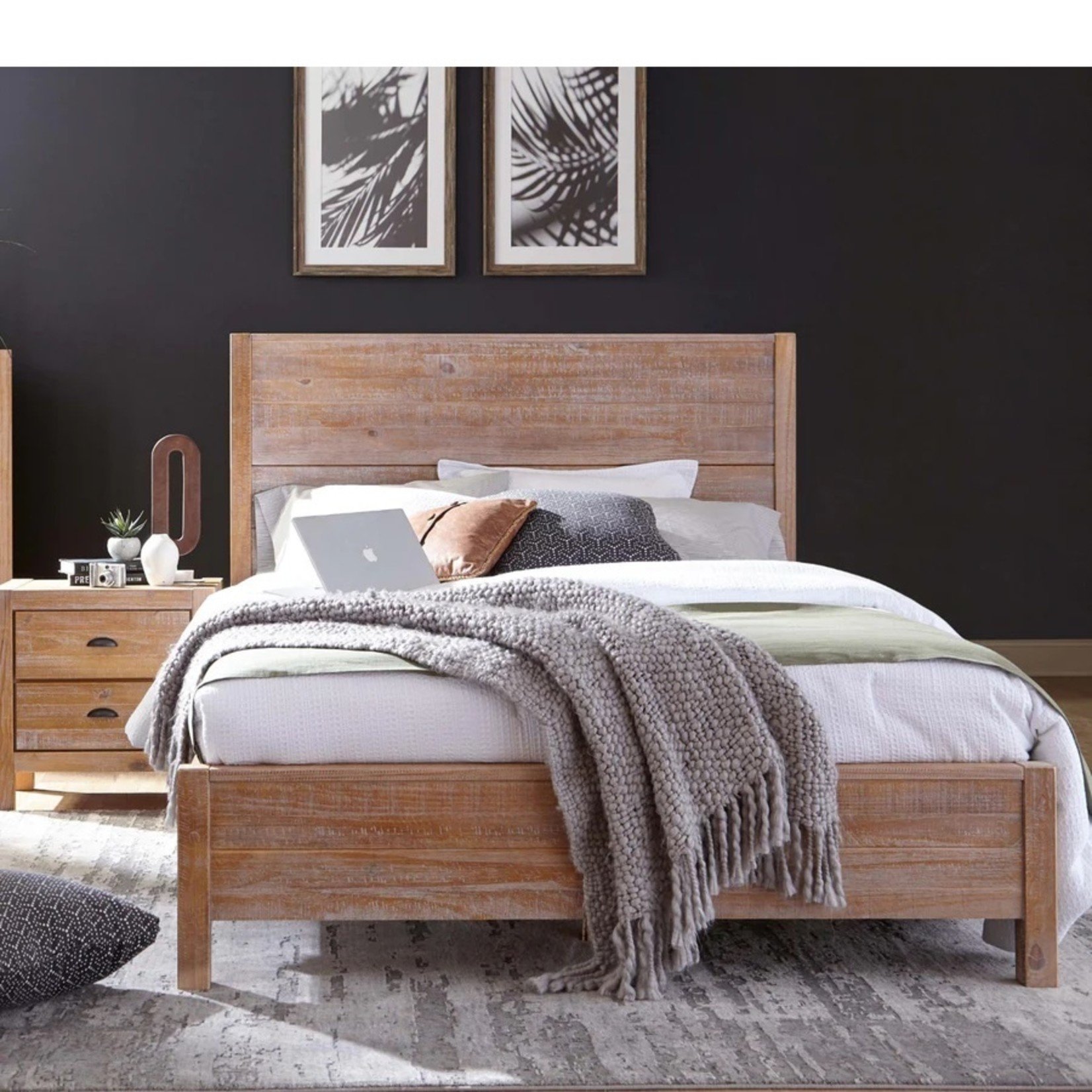 GrainWood Montauk King Panel Bed / Driftwood