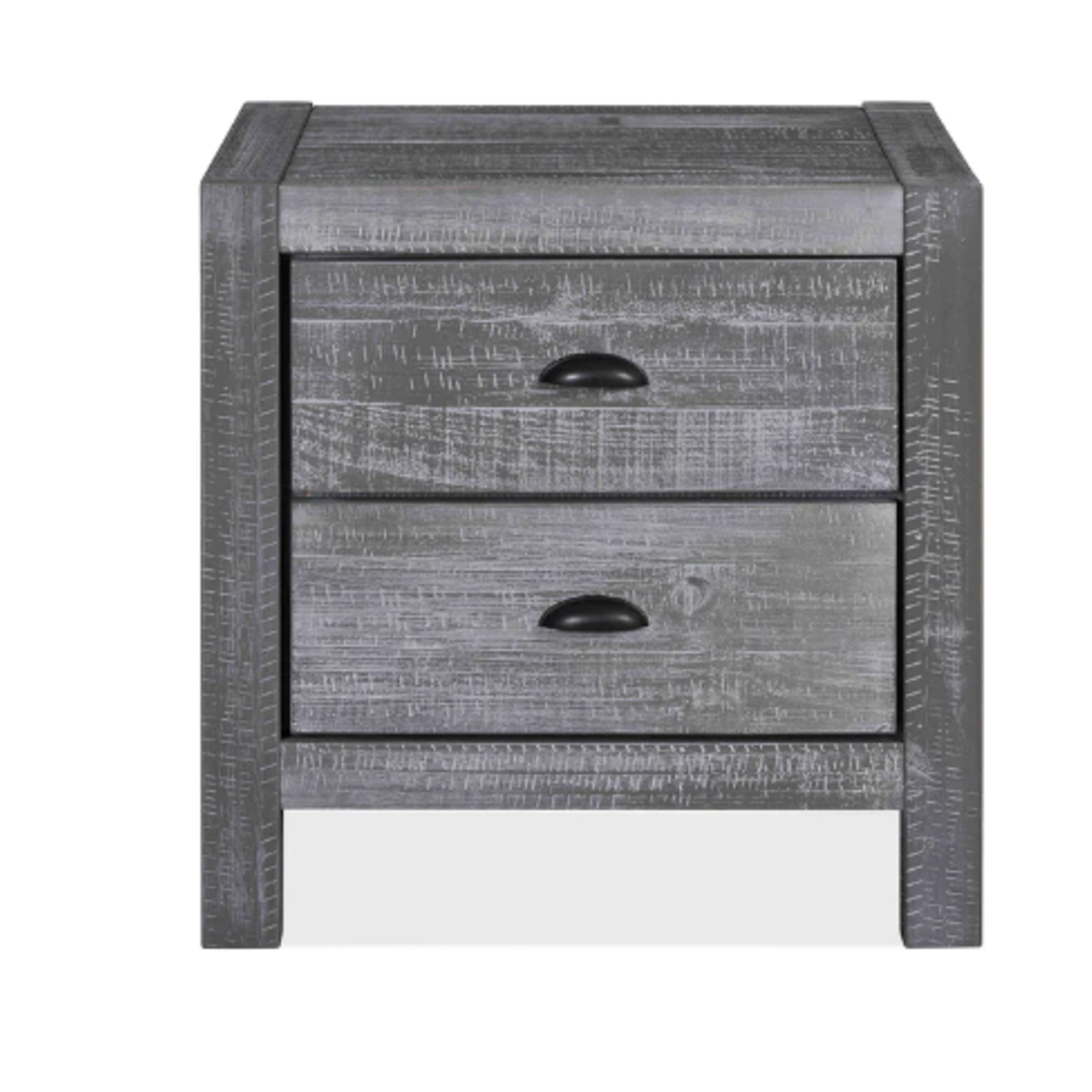 GrainWood Montauk 2 Drawer Nightstand  Rustic Grey