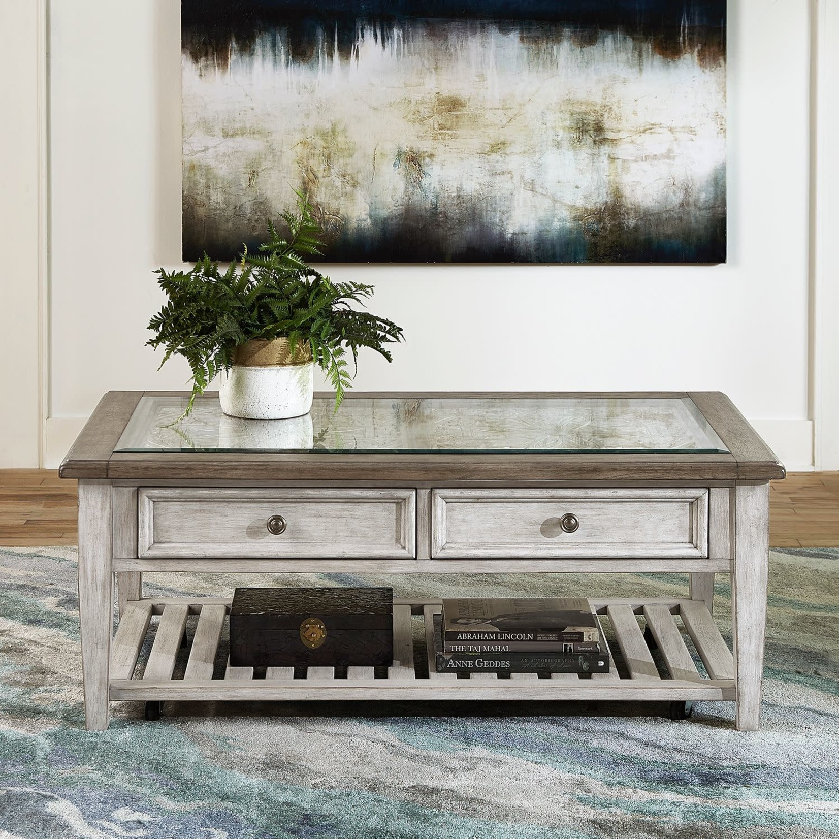 Liberty Furniture Heartland Rectangle Ceiling Tile Cocktail Table