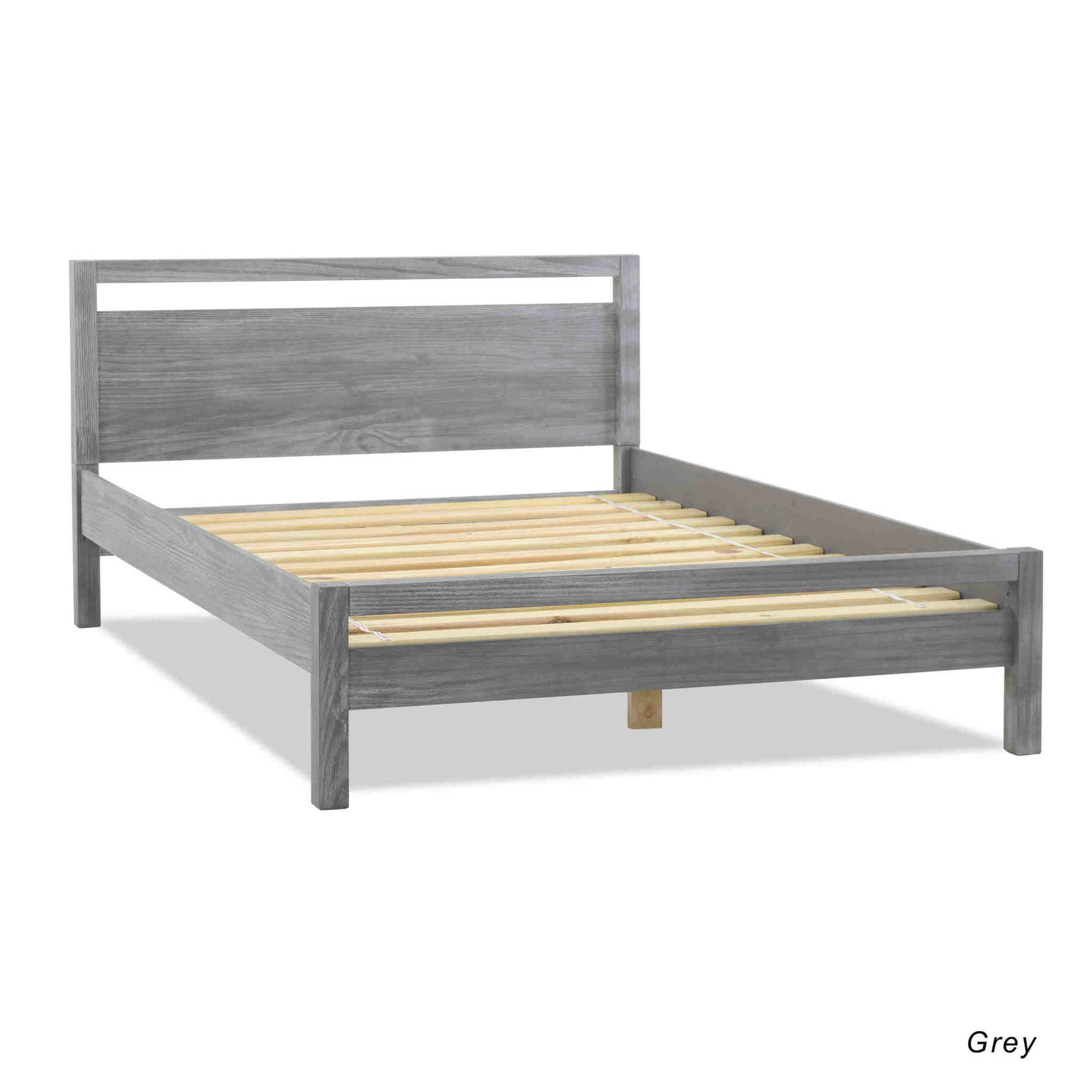 Loft Queen Platform Bed - Solid wood - Brushed Grey