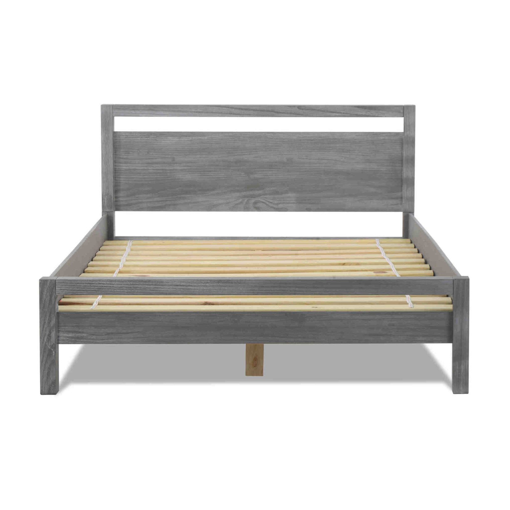 Loft Queen Platform Bed - Solid wood - Brushed Grey