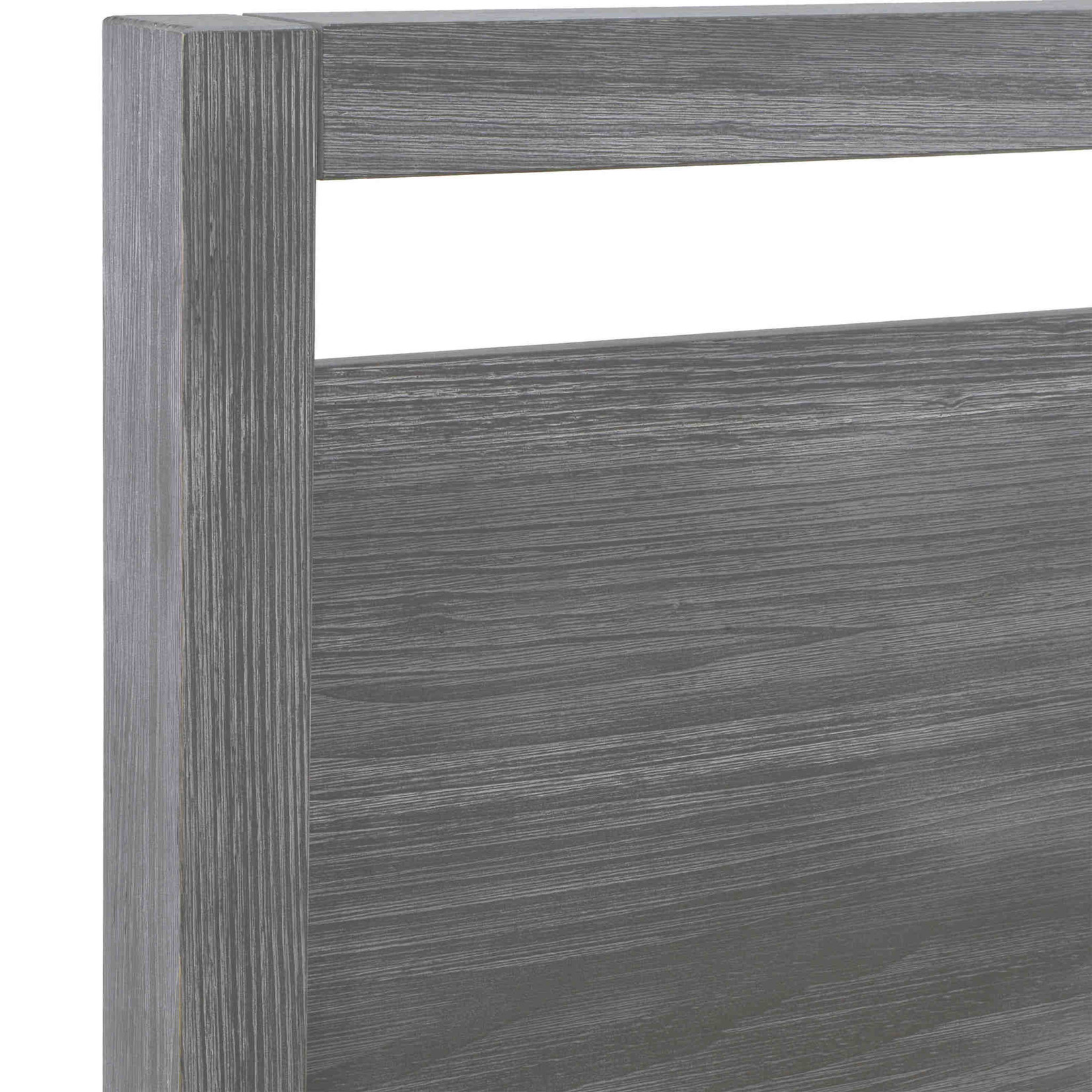 Loft King Platform Bed - Solid Wood - Brushed Grey