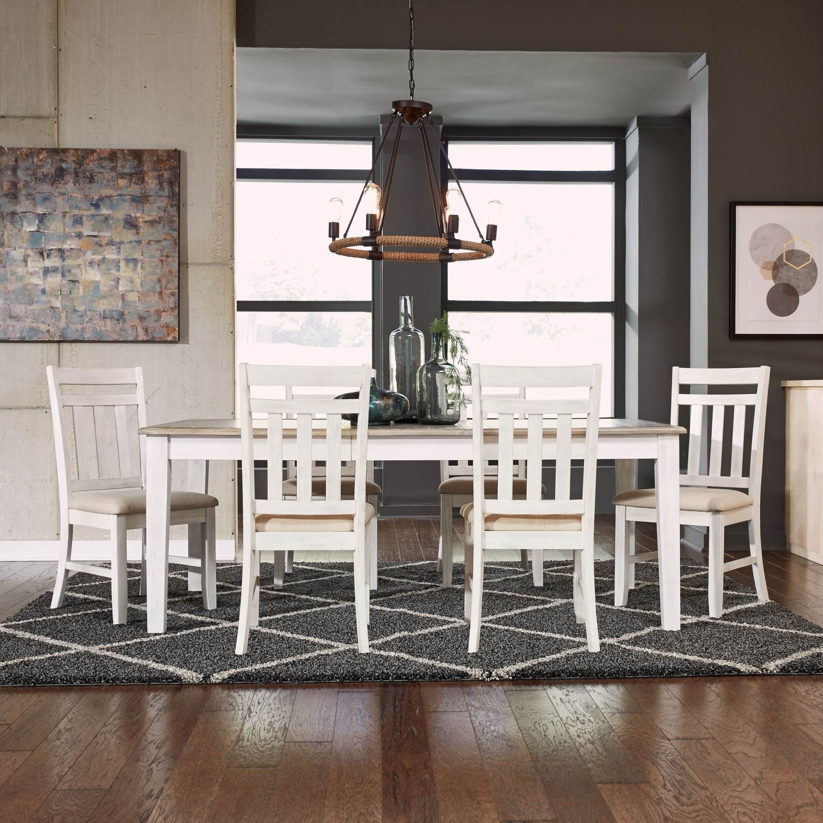 Liberty Furniture Summerville Rect. Leg Table + 6 Slat Back Chairs (K2M)