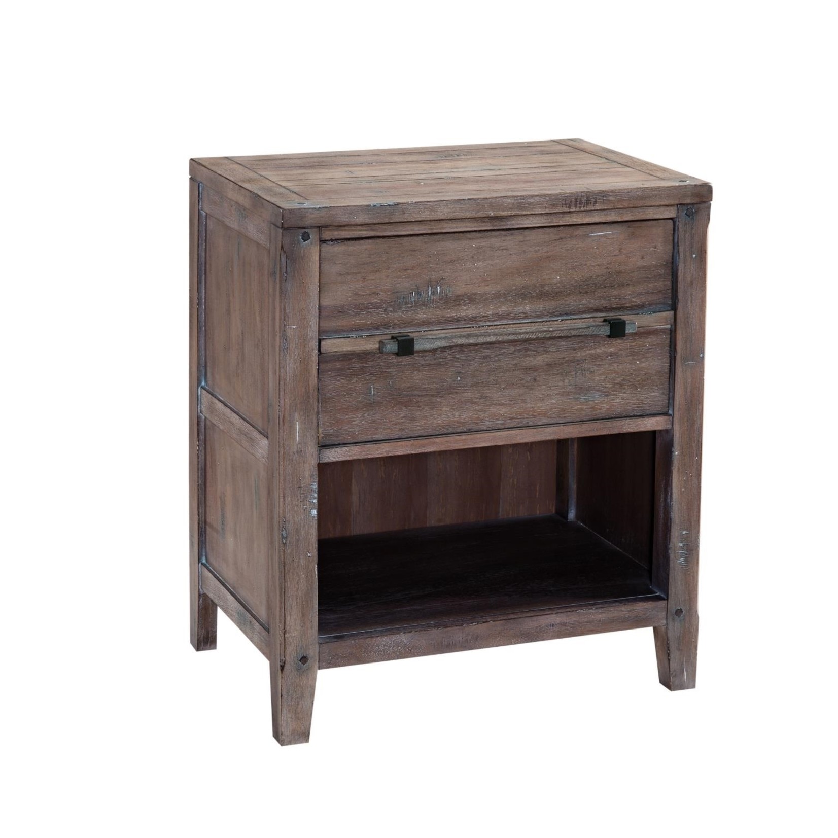 American Woodcrafters Aurora Weathered Grey 1 Drawer N/stand