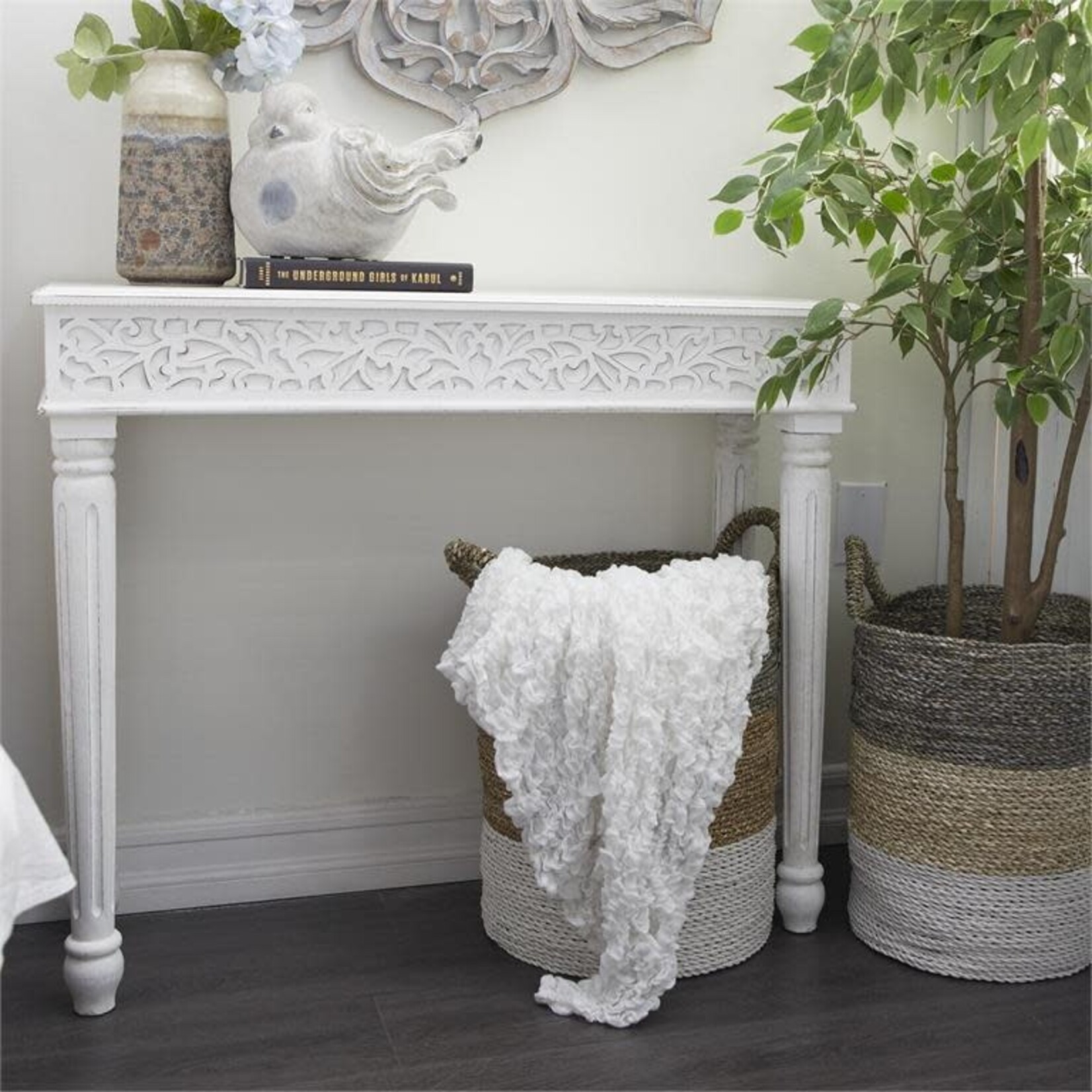 Uma Console Table Antique White 36"Wx30"H