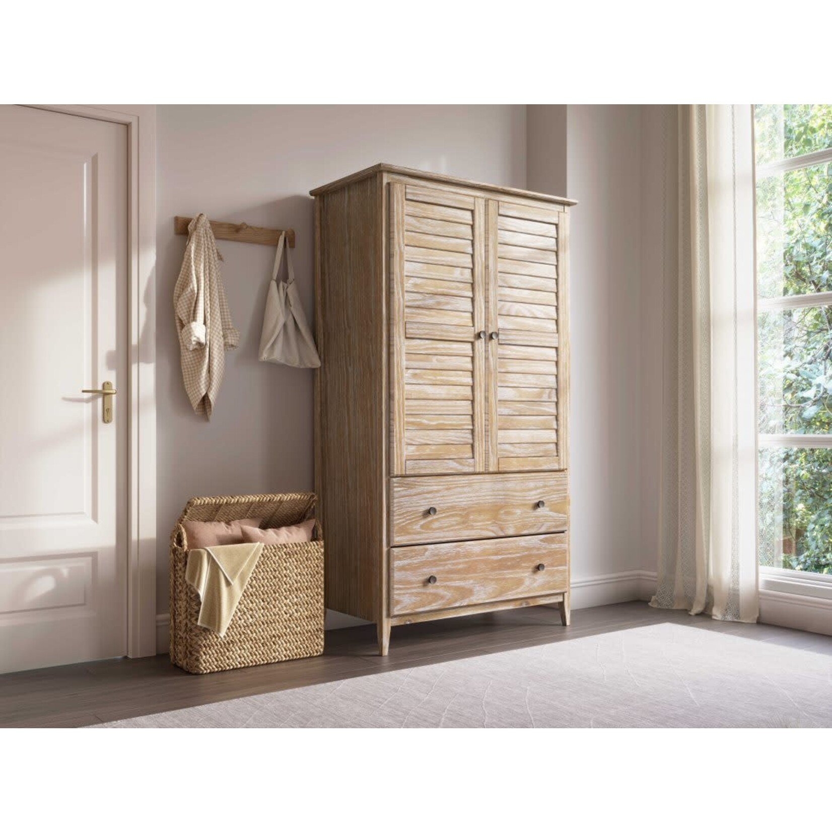 GrainWood Greenport 2 Door Wardrobe Brushed Driftwood