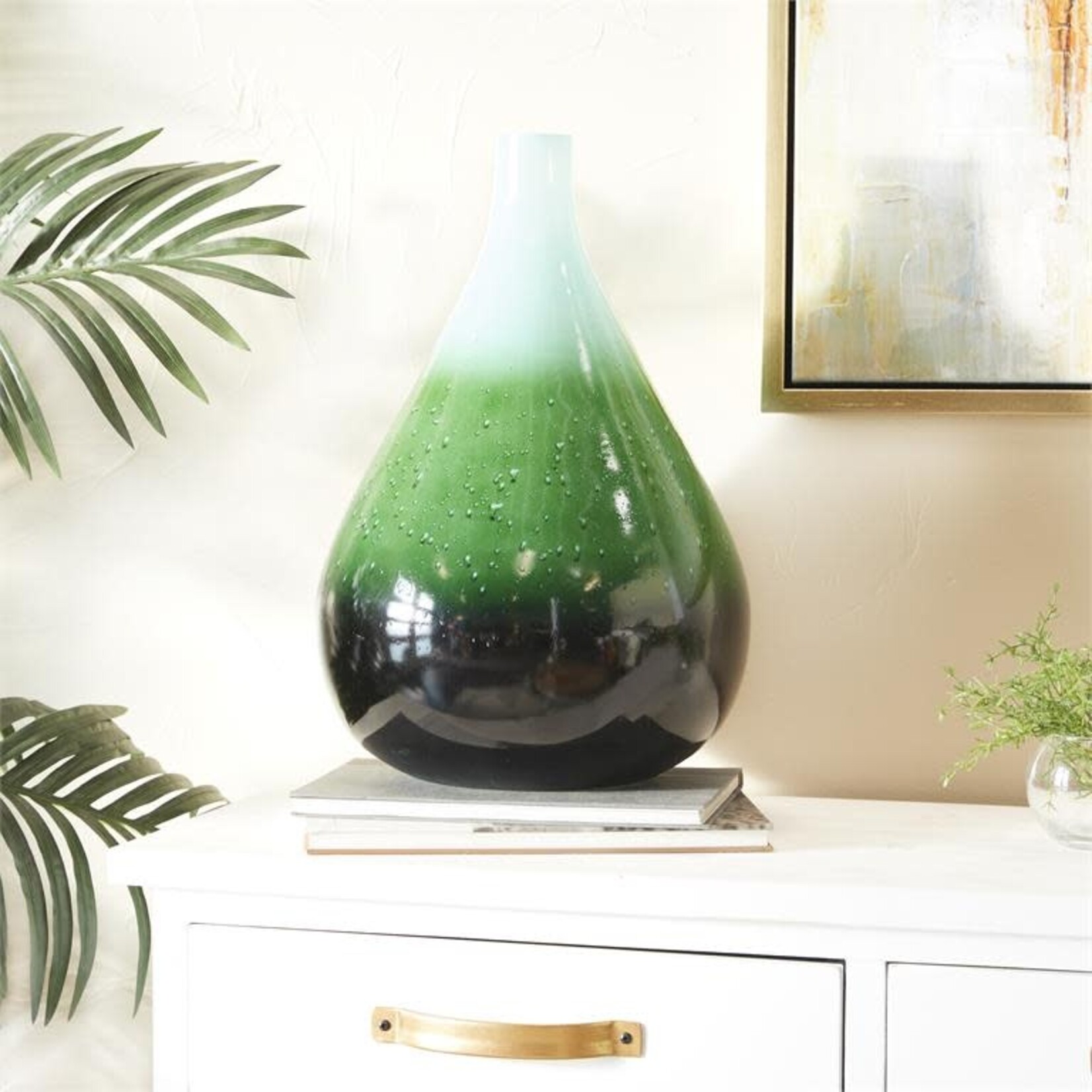 Uma Glass Vase Green 12"Wx18"H